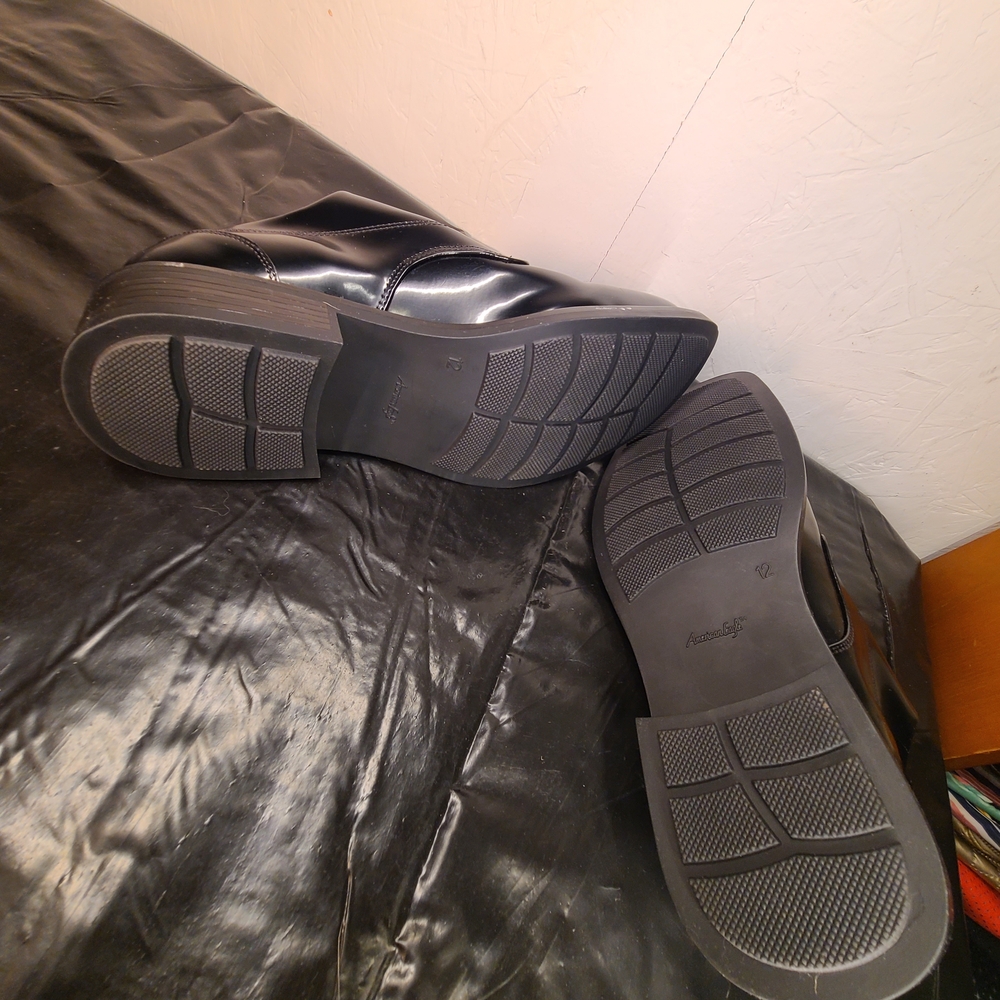 American Eagle men's black patent leather square toe Shoes Size 12 - Picture 10 of 11